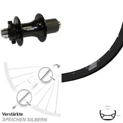 Ryde Rival 21 Hinterrad 28/29 Zoll Mit XLC Evo 6-Loch Schwarz