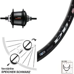 Ryde Zac 2000 Hinterrad 28 Zoll Shimano Nexus 7-Gang Nabenschaltung Disc Schwarz