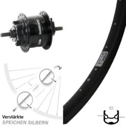 Vorderrad 26 Zoll Ryde Andra 30 Disc Shimano Nabendynamo 6 Loch