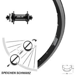 Vorderrad 28 Zoll Shimano SLX Centerlock Ryde Zac 19 Schwarz