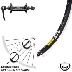 Vorderrad Fahrrad 28 Zoll Mavic A 319 Shimano Deore Nabe Schwarz