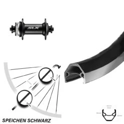Vorderrad Fahrrad 28 Zoll Shimano SLX Centerlock Ryde Zac 2000 Schwarz