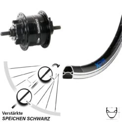 Vorderrad Fahrrad Exal XP19 Mit Shimano Nabendynamo